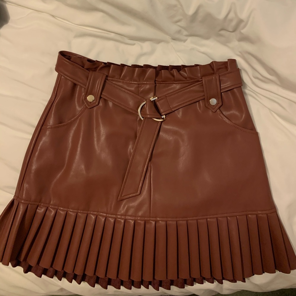 ZARA faux leather skirt